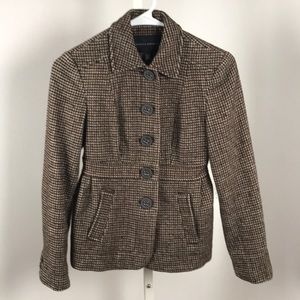Banana Republic brown houndstooth blazer 00P Wool
